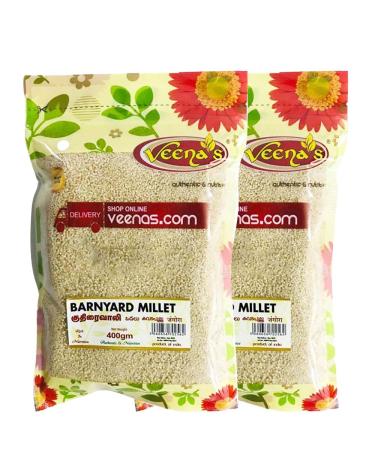 Veenas | Barnyard Millets | Barnyard Millet (Kuthiravalli) | Indian Origin | Raw GMO Free Vegan High Fibre | 400gm |Pack of 2