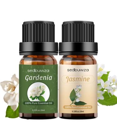 Sedbuwza Gardenia Jasmine Essential Oil Set - 2 x 10ml for Diffuser Aromatherapy Soap & Candle Making - Buy Online on GoSupps.com