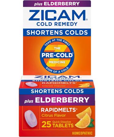 Zicam Cold Remedy RapidMelts Elderberry Citrus Flavor 25 Count - Fast Relief Formula - Buy Online on GoSupps.com