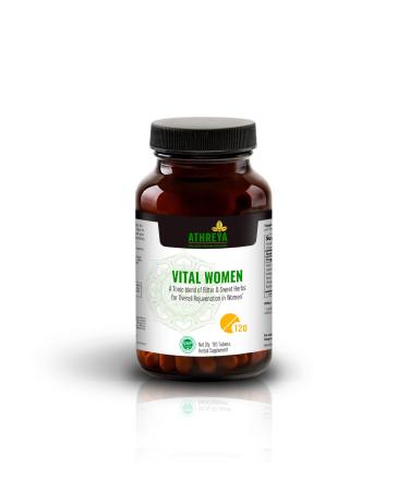 Athreya Herbs Vital Woman | 120 Tablets | Herbs for Stamina and Strength | Ayurvedic Supplement for Overall Rejuvenation | Maintains Skin & Hair Health | Vegan Non-GMO | 30 Day Supply