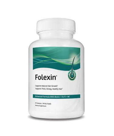 Folexin Hair Growth Support Supplement for Women & Men with Biotin  Vitamin B6 & Other Hair Vitamins for Thicker Hair Growth & Hair Health Support. 60 Capsules