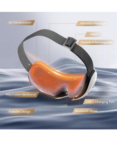 Buy Eye Massager with Heat Bluetooth Air Compression & Vibration - USB Rechargeable & Foldable - Perfect for Eye Fatigue Relief & Gifts - Buy Online on GoSupps.com