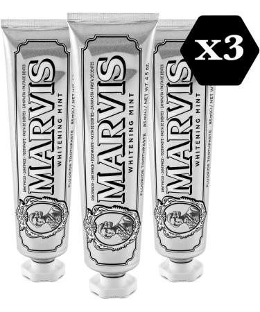 Marvis Whitening Mint Toothpaste - 3 x 85 ml | Natural Whitening Plaque Removal & Long-Lasting Freshness - International Shipping - Buy Online on GoSupps.com