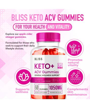 Bliss Keto ACV Gummies (2 Pack) - Apple Cider Vinegar Keto Gummies for Weight Loss | 120 Count - Buy Online on GoSupps.com