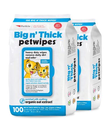 Petkin Pet Wipes for Dogs and Cats (Large Size)  Removes Daily Dirt & Odor from Your Pet's Ears, Eyes, Face, Butt, and Body  Convenient for Home or Travel  Various Pack Quantities Available 200 Wipes