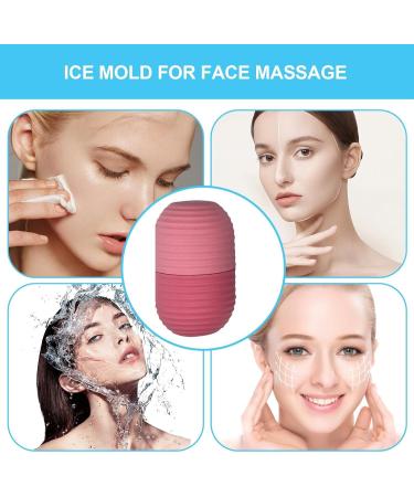 Ice Face Mold - Face and Body Roller Ice Cube Roller Reusable Silicone Ice Facial Roller | De-Puff Eye Bags Facial Beauty Roller Skin Care Tools Facial Tool for Double Chin Eyes Neck Tightening Pink - Buy Online on GoSupps.com