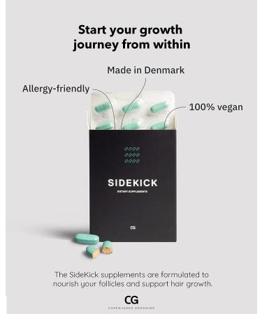 Copenhagen Grooming Sidekick - Beard Growth Supplements with Biotin - 150 Days Supply - Hair & Beard Vitamins for Men - Buy Online on GoSupps.com