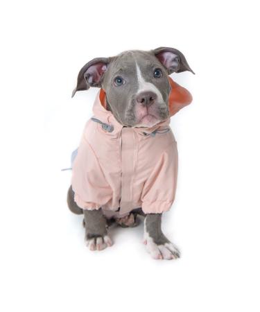 Reebok Dog Raincoat - Dog Coat with Hoodie, Waterproof Dog Rain Jacket for X-Small to Large Dogs, Adjustable Drawstring, Comes with Leash Hole, Premium Skin Friendly Lightweight Dog Rain Coat Pink X-Small