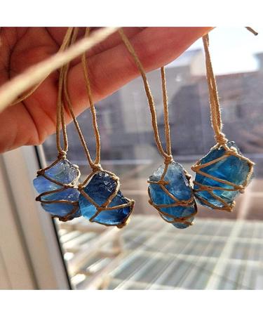 Raw Blue-green Fluorite Crystal Pendant Necklace with Reiki Chakra Healing Treatment - Buy Online on GoSupps.com