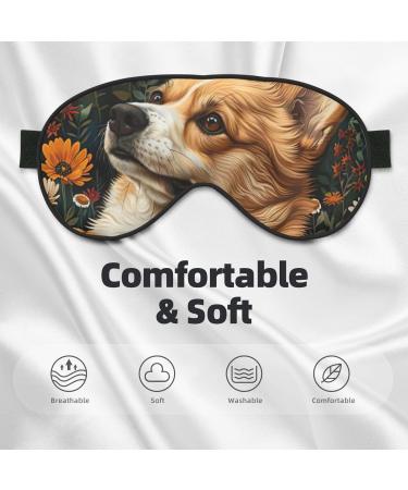 Buy SSIMOO Corgi Floral Sleep Mask - Adjustable Breathable Eye Mask for Comfortable Sleep | International Shipping - Buy Online on GoSupps.com