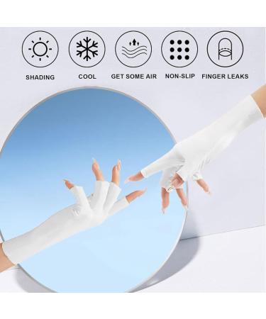 1 Pair Uv Glove for Gel Manicures Breathable Uv Protection Gloves UPF50+ Uv Nail Gloves Fingerless Manicure Gloves Uv Protection White Beauty Supplies - Buy Online on GoSupps.com