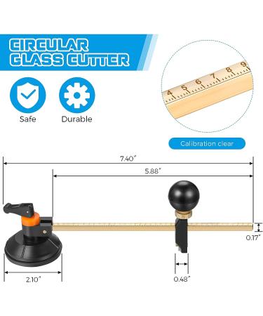 6-Piece Glass Cutter Tool Set with Pencil Style Cutter, Circular Cutter, Carbide Cutter, Screwdriver, Oil Dropper - for Glass, Tiles, Mirror - Buy Online on GoSupps.com