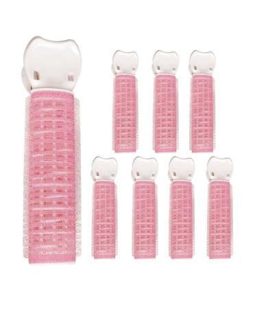 REMEK Volumizing Hair Clips - 8 Hair Root Clips for Volume Curly Hair - Small Size Reusable Hair Volumizing Clips for Girls Pink