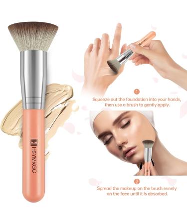 HEYMKGO Flat Top Kabuki Contour Foundation Brush for Liquid, Powder & Cream - Buffing & Blending Face Brush - Buy Online on GoSupps.com