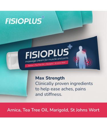 Fisioplus Pain Relief Cream Massage Rub for Neck Shoulders Muscles Joints and Back Pain | Arnica | St Johns Wort | Triple Pack 3 x 250ml | Tea Tree Oil 750 ml (Pack of 1) - Buy Online on GoSupps.com
