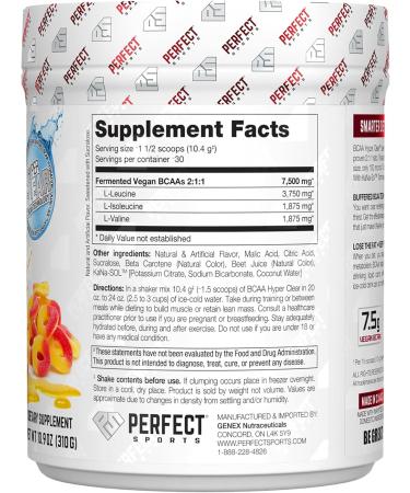 Buy PERFECT SPORTS BCAA Hyper Clear - 7.5G Vegan BCAAs 310G Intense Peach Rings | Fast Worldwide Shipping - Buy Online on GoSupps.com