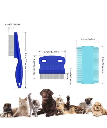 Pink Blue Yellow Dog Grooming Flea Comb - 6 Pcs Pet Lice Combs for Dandruff & Nit Removal - Buy Online on GoSupps.com