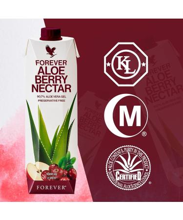 Forever Living - Aloe Berry Nectar 90.7% Pure Aloe Vera Gel with Cranberries and Apples No Added Preservatives 1L (Pack of 1) - Buy Online on GoSupps.com