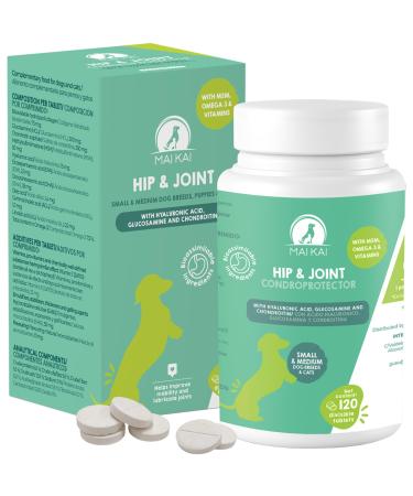 MAIKAI Anti-Osteoarthritis Tablets for Small and Medium Dogs - 120 tablets - Food supplement concentrated in Glucosamine Chondroitin MSM Omega 3 - Strengthens Joints