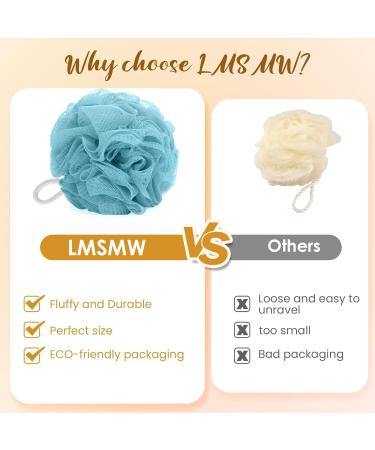 LMSMW Bath Body Poufs 4 Pack - Exfoliating Luffa Sponges for Men Women Charcoal Shower Mesh Pouf Loofah Sponge Bath Puffs Scrunchie Body Scrubbers Bathing Cleaning Loofahs Lufa Lofa Loffa Pad - Buy Online on GoSupps.com