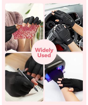 Meto UV Nail Gloves - UPF50+ Professional Fingerless UV Light Gloves for Gel Nails and Skin Protection (Black) - Buy Online on GoSupps.com
