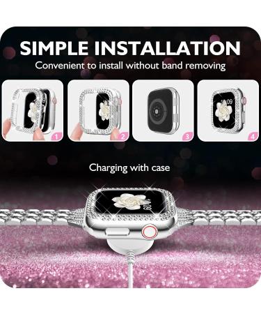 DABAOZA Bling Crystal Apple Watch 38mm Case - Women's Dressy Diamonds Cover for iWatch Series 1-8 & SE - Silver 38mm - Buy Online on GoSupps.com
