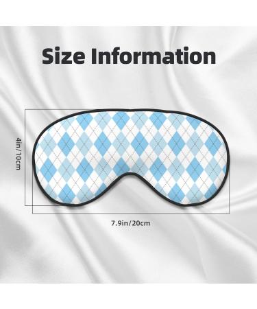 Blue and White Squares Print Sleep Eye Mask | Soft Blindfold with Elastic Strap for Travel & Night Sleeping - Buy Online on GoSupps.com