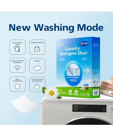APPTRIN Laundry Detergent Sheets Ultra Concentrated Laundry Strips Liquidless Biodegradable Plastic-Free Wash Sheet 60 Loads/30 Sheets - Buy Online on GoSupps.com