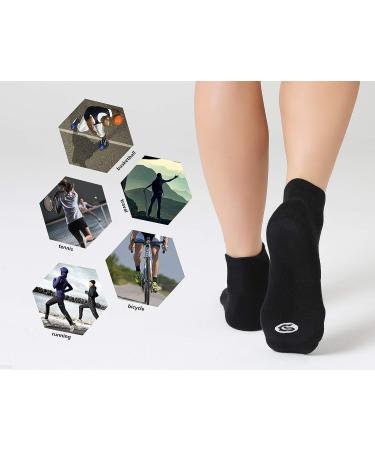 CelerSport Men's Ankle Socks 6 Pack - Cushioned Sport Athletic Running Socks, Black (Size 9-12) - Buy Online on GoSupps.com