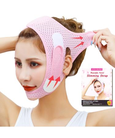 Double Chin Reducer, Face Slimming Strap, V Shaped Mask Eliminator, Remover,Tape,Belt for women, Anti- Wrinkle Face Mask, Lifting Bandage for Shaggy Skin - EDCBMB