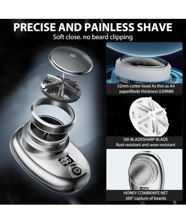 INBOLM Mini Electric Shaver Mini Shavers for Men with LCD Display Portable Pocket Size Mini Shaver USB Type-c Wet and Dry Beard Grooming Kit Suitable for Home and Travel (Silver) - Buy Online on GoSupps.com