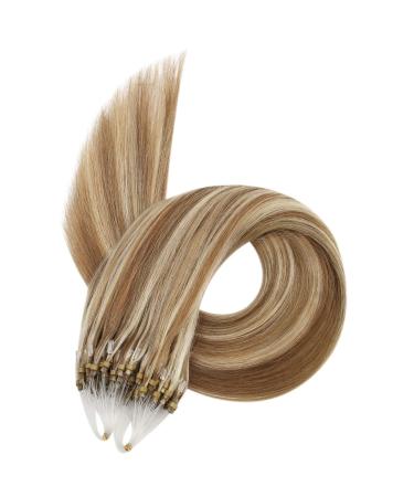 Ugeat Real Hair Microring Extensions 60cm - Blond & Golden Brown Highlights - 50g - #10/613 Micro Bonding Hair Extensions - Buy Online on GoSupps.com