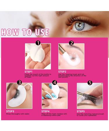 Professional Lash Extension Cleanser - Gentle Foaming Eyelid Wash for Salon and Home Care | Lash Shampoo with 20 Cleansing Brushes - Non-Irritating Formula | 3.98L - Buy Online on GoSupps.com