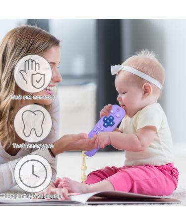 Shop Silicone Bathing Toys for Babies | Remote-Controlled Dental Aid & Soothing Bite Rings (Purple & White) - Buy Online on GoSupps.com