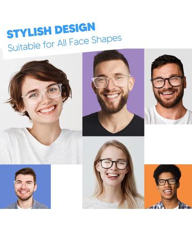 Blue Light Blocking Glasses | Anti Glare Computer Eyewear for Men and Women | UV 400 Protection, Reduce Eye Strain | Square Leopard and Transparent Frames - Buy Online on GoSupps.com