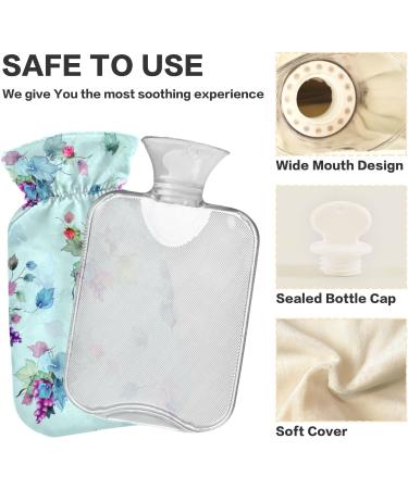NAANLE 2L Hot Water Bottle with Lid - Grape Flowers | Transparent Heat Bottle for Back Pain Relief & Cold Therapy - Buy Online on GoSupps.com