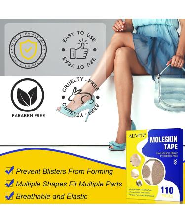 Moleskin Heel Tape - 110 Anti-wear Adhesive Pads for Blister Prevention and Foot Protection - Buy Online on GoSupps.com