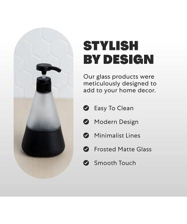 Cleancult Glass Hand Soap Dispenser 12oz 2 Pack - Refillable Container for Hand Soap, Body Wash - Shatter Resistant, Non-Slip Grip - Ideal for Kitchen & Bathroom Sink - Matte Black - Buy Online on GoSupps.com