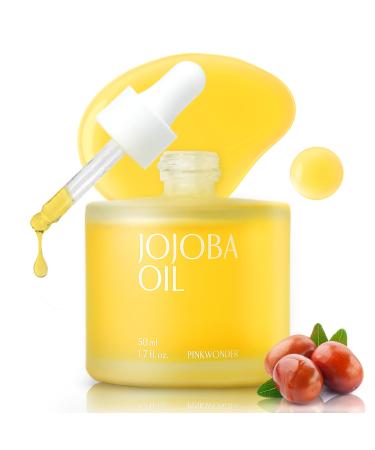 Organic Jojoba Oil 1.69oz(50ml) | 100% Organic Oil Moisturizing Oil for Face Hair Skin & Nails | Golden Unrefined Cold Pressed Hexane Free