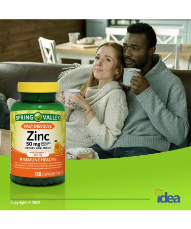 Spring Valley Zinc with Vitamin C Fast Dissolve Chewable Tablets - 150 Ct Bundle with Exclusive Vitamins & Minerals - A to Z Guide - 300 Servings in 1 Pack - Buy Online on GoSupps.com