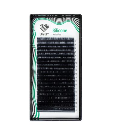 Lovely Silicone single eyelashes for eyelash extensions - black |Eyelashes extensions with c d l m bend |Individual eyelash extensions with 16 rows D - bend strength: 0.10mm length: 12mm D / 0.10mm / 12mm