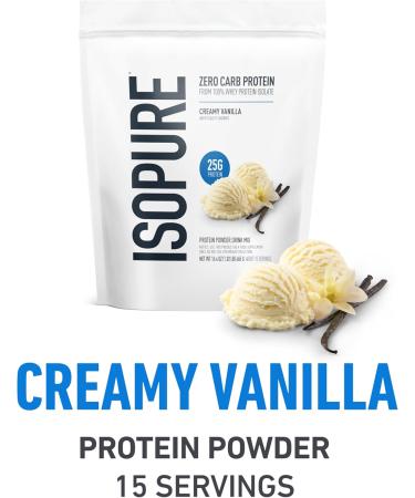 Isopure Bundle of Zero Carb 100% Pure Whey Isolate Protein Powder Creamy Vanilla 25g Protein Per Serving 1 Lb 14 Servings + Isopure 100% Pure Creatine Monohydrate Powder 100 Servings - Buy Online on GoSupps.com