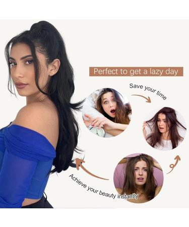 Aikaa Long Braid Ponytail Hair Extension - 65cm Wavy Natural Brown & Blonde Hair for Women | Smooth Stylish & Easy to Use - Buy Online on GoSupps.com