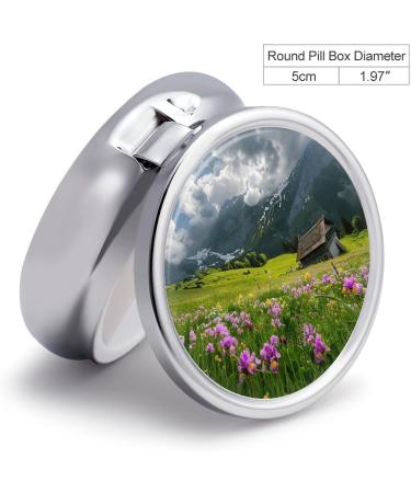 Travel Pill Box with Wildflowers | 3 Compartment Portable Pill Organizer for Purse & Pocket - Buy Online on GoSupps.com