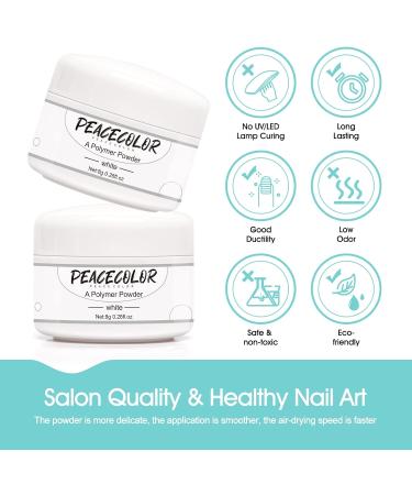 PEACECOLOR 8G 2PCS White Acrylic Powder Set Acrylic Nail Kit Professional Acrylic Nail Powder Long Lasting for Extension Nail Art Acrylic Nail Supplies Sets for Nails Beginners Home DIY Use color 177 - Buy Online on GoSupps.com