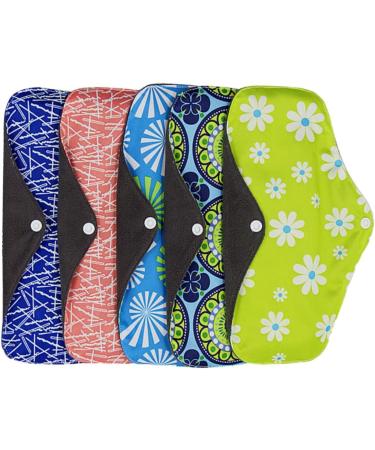 KALLORY 5pcs Reusable Cloth Menstrual Pads - Mama Cloth Liners for Women - Breathable and Portable Napkin Warp Pad - Random Color Pack - 1 Count - Buy Online on GoSupps.com