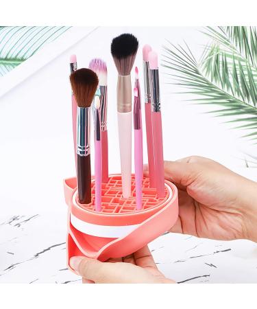 Silicone Cat Shaped Brush Cleaner Pad - 2 in 1 Makeup Brush Cleaning Mat & Drying Holder | Portable Pink Cosmetic Organizer - Buy Online on GoSupps.com