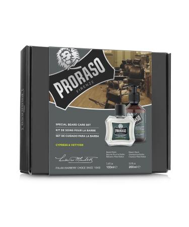 Proraso Beard Care Duo Kit - Beard Balm & Wash for New/Short Beards | Cypress & Vetyver - International Shipping Available - Buy Online on GoSupps.com