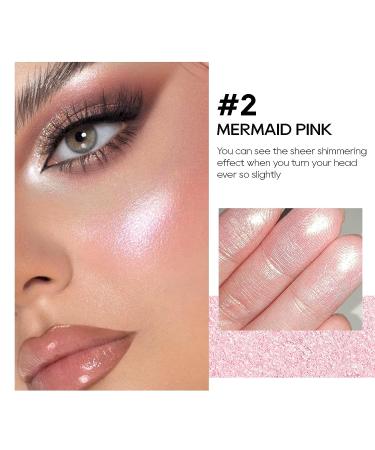 FREEORR Baked Highlighter Powder Palette - Sheer Shimmering Finish (02 Mermaid Pink) - Buy Online on GoSupps.com