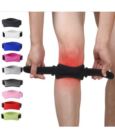 WOPOKY Patella Tendon Knee Strap Knee Pain Relief for Torn Meniscus ACL MCL Arthritis Tendonitis Knee Brace Support for Working Out Weightlifting Squats Running Jumpers Tennis. (2 Pack) One Size Classic Black